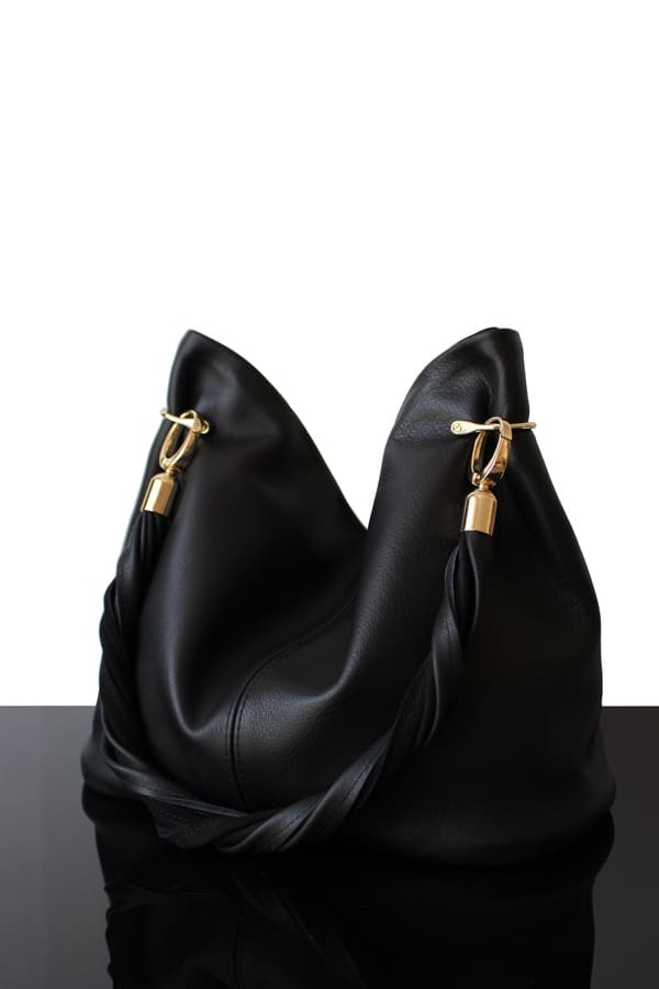 Black leather Hobo bag